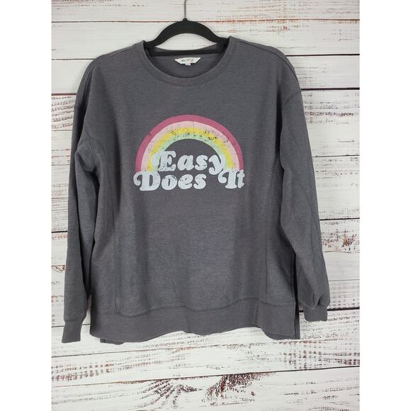 Wildfox Tops - Wild Fox Sweatshirt M Womens Grey Crew Neck Rainbow Long Sleeve Pullover